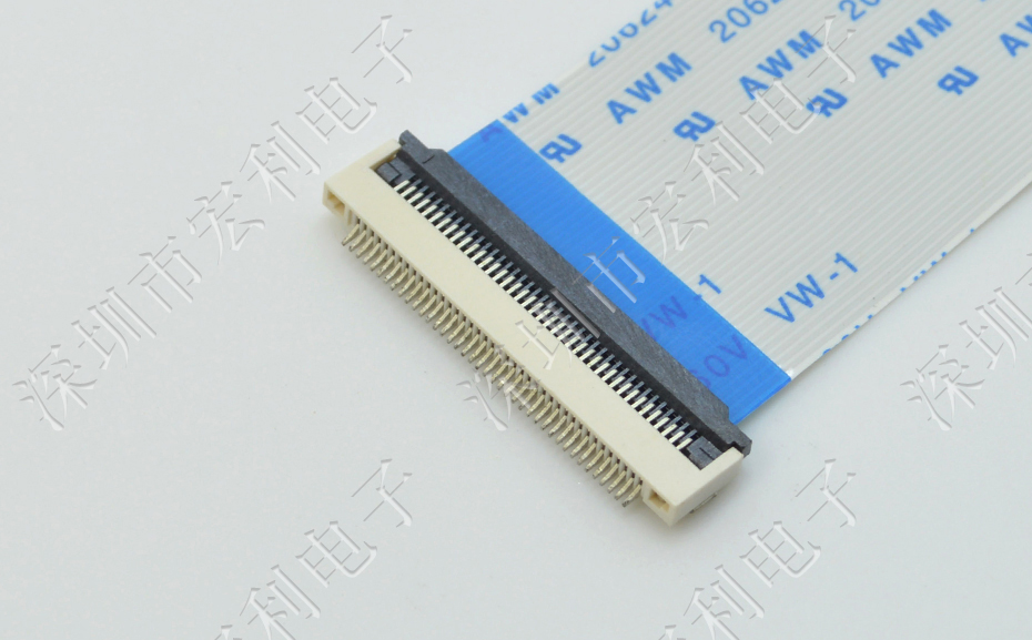 廠家FPC 0.5MM 6P 翻蓋 軟排線連接器 插座6pin FFC 接插件貼片