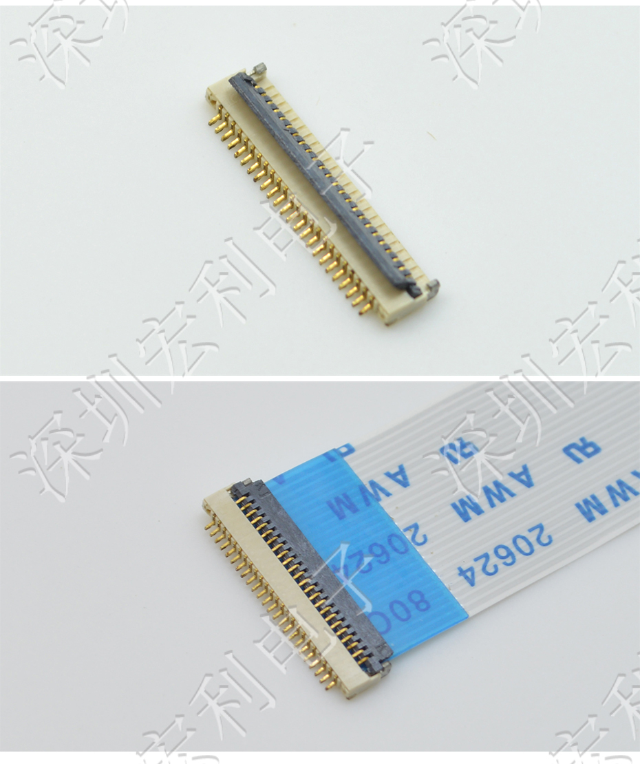 91精品麻豆视频 間距0.5mm 高H1.0 40P下接翻蓋 SMT耐高溫貼片連接器