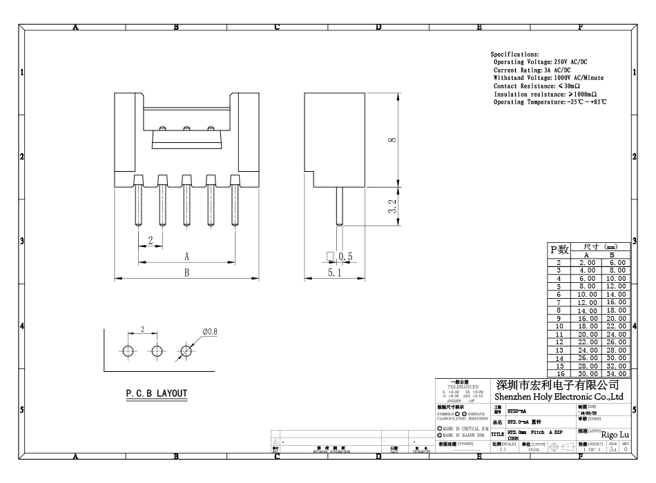 廠家HY2.0 插件式HY-6A 2.0MM間距 帶扣針座 直針帶扣 接線端子,麻豆免费网站